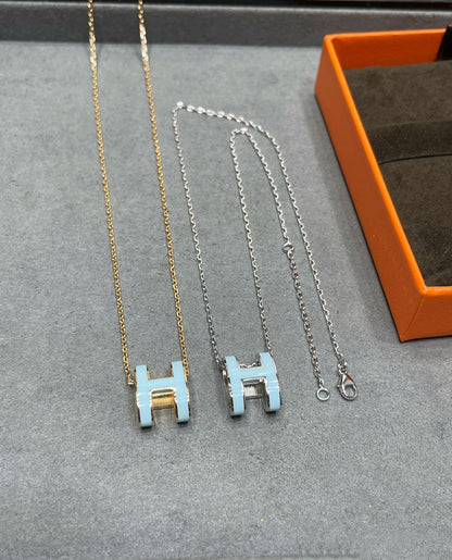 [⭐Sparkve]POP H SKY BLUE NECKLACE