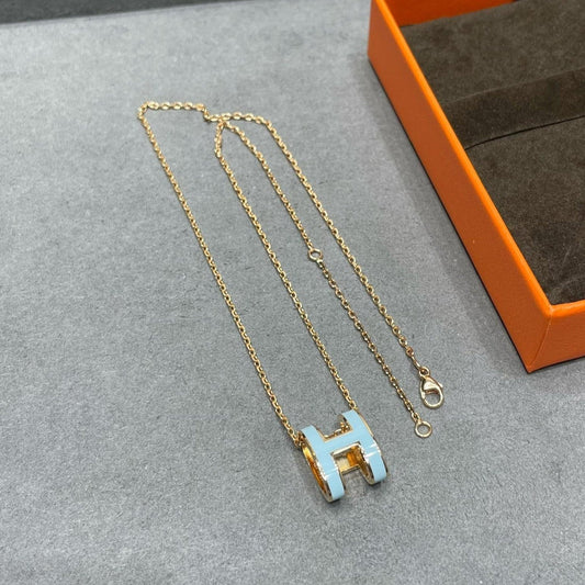 [⭐Sparkve]POP H SKY BLUE NECKLACE