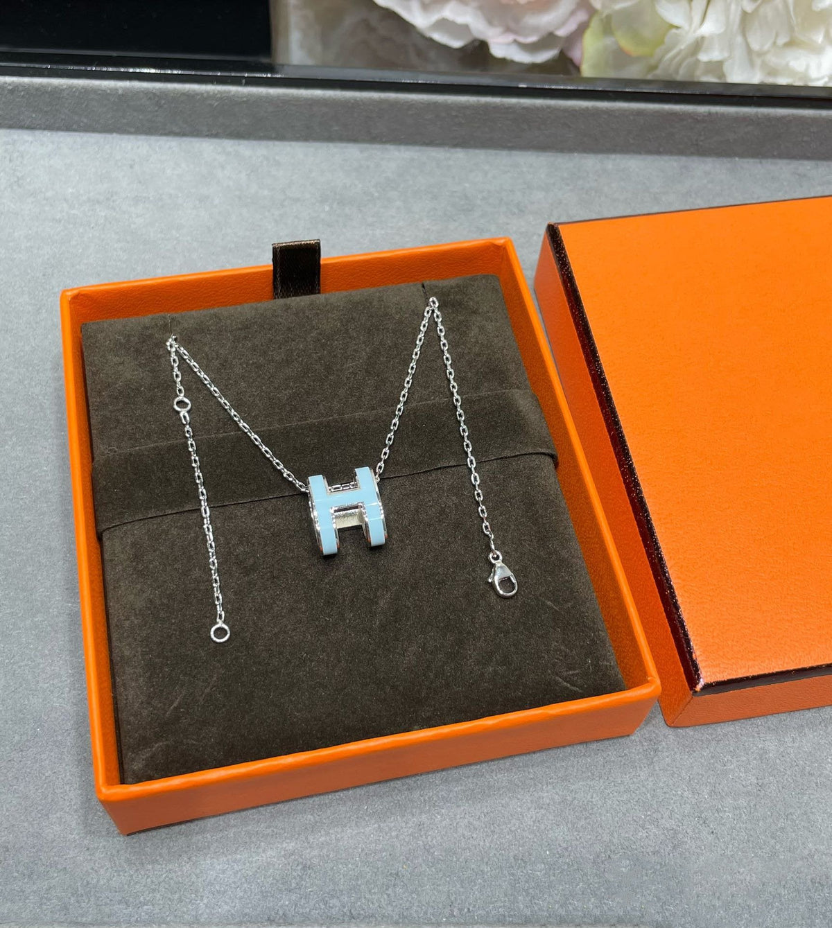 [⭐Sparkve]POP H SKY BLUE NECKLACE