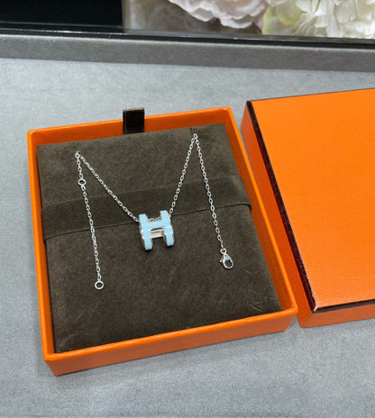 [⭐Sparkve]POP H SKY BLUE NECKLACE