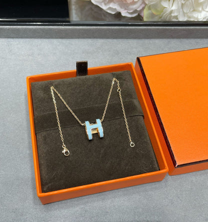 [⭐Sparkve]POP H SKY BLUE NECKLACE