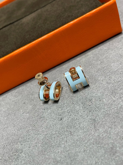 [⭐Sparkve]POP H SKY BLUE STUD EARRINGS