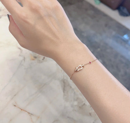 [⭐Sparkve]FORCE 10 DIAMOND CHAIN LINK PINK GOLD BRACELET