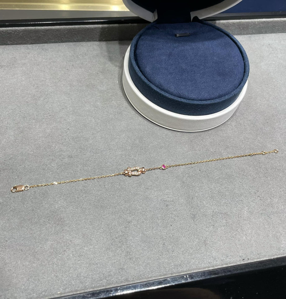 [⭐Sparkve]FORCE 10 DIAMOND CHAIN LINK PINK GOLD BRACELET