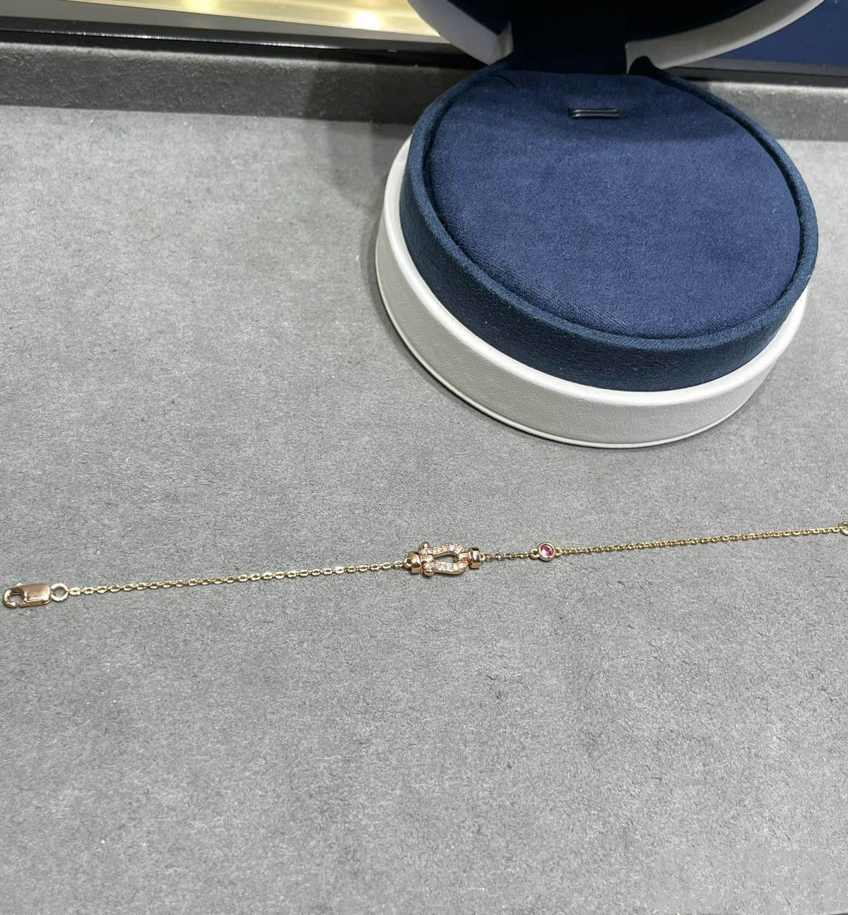 [⭐Sparkve]FORCE 10 DIAMOND CHAIN LINK PINK GOLD BRACELET
