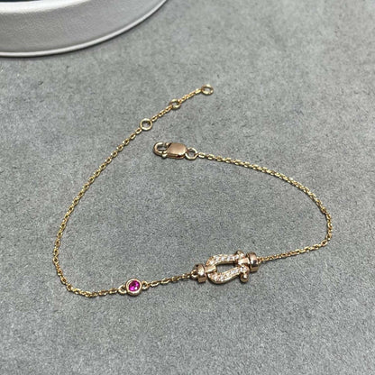 [⭐Sparkve]FORCE 10 DIAMOND CHAIN LINK PINK GOLD BRACELET