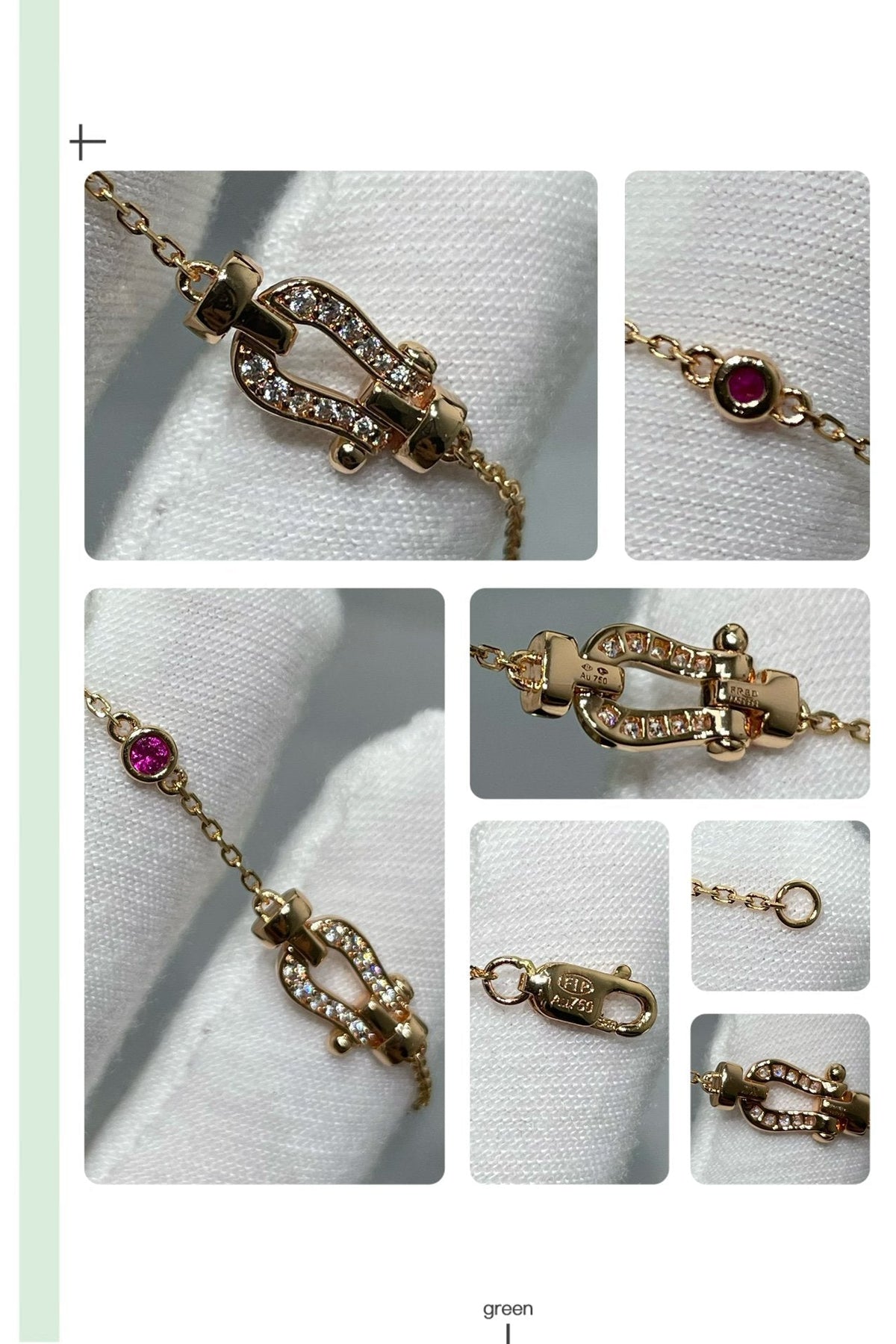[⭐Sparkve]FORCE 10 DIAMOND CHAIN LINK PINK GOLD BRACELET