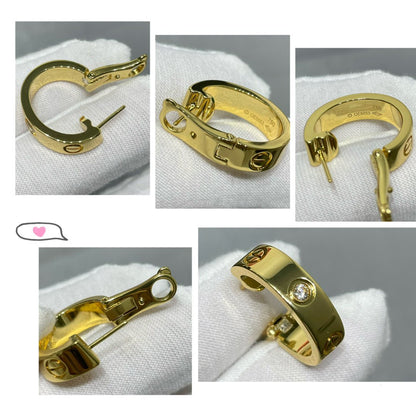 [⭐Sparkve]LOVE 5.5MM 1 DIAMOND EARRINGS