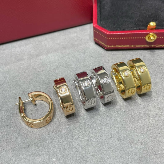 [⭐Sparkve]LOVE 5.5MM 1 DIAMOND EARRINGS