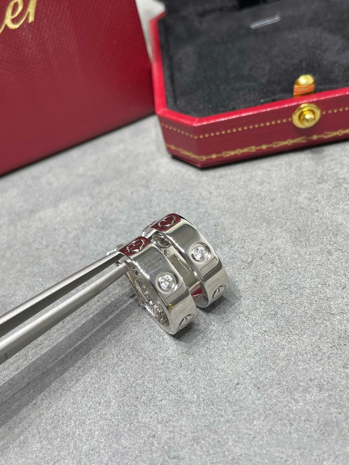 [⭐Sparkve]LOVE 5.5MM 1 DIAMOND EARRINGS