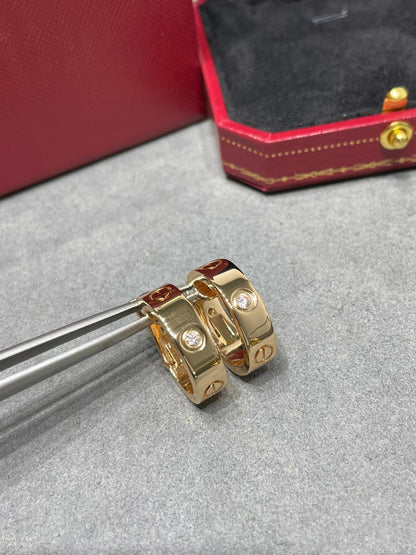 [⭐Sparkve]LOVE 5.5MM 1 DIAMOND EARRINGS