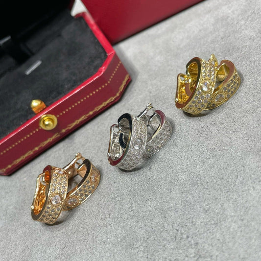 [⭐Sparkve]LOVE 5.5MM DIAMOND PAVED EARRINGS