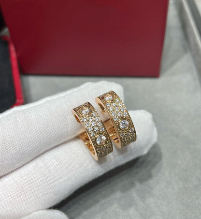 [⭐Sparkve]LOVE 5.5MM DIAMOND PAVED EARRINGS