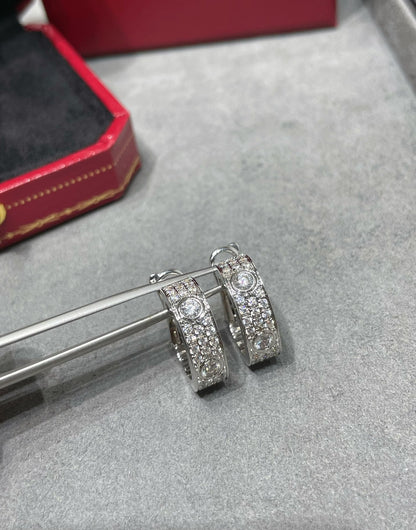 [⭐Sparkve]LOVE 5.5MM DIAMOND PAVED EARRINGS