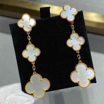 [⭐Sparkve]CLOVER MOP 3 MOTIFS GOLD EARRINGS