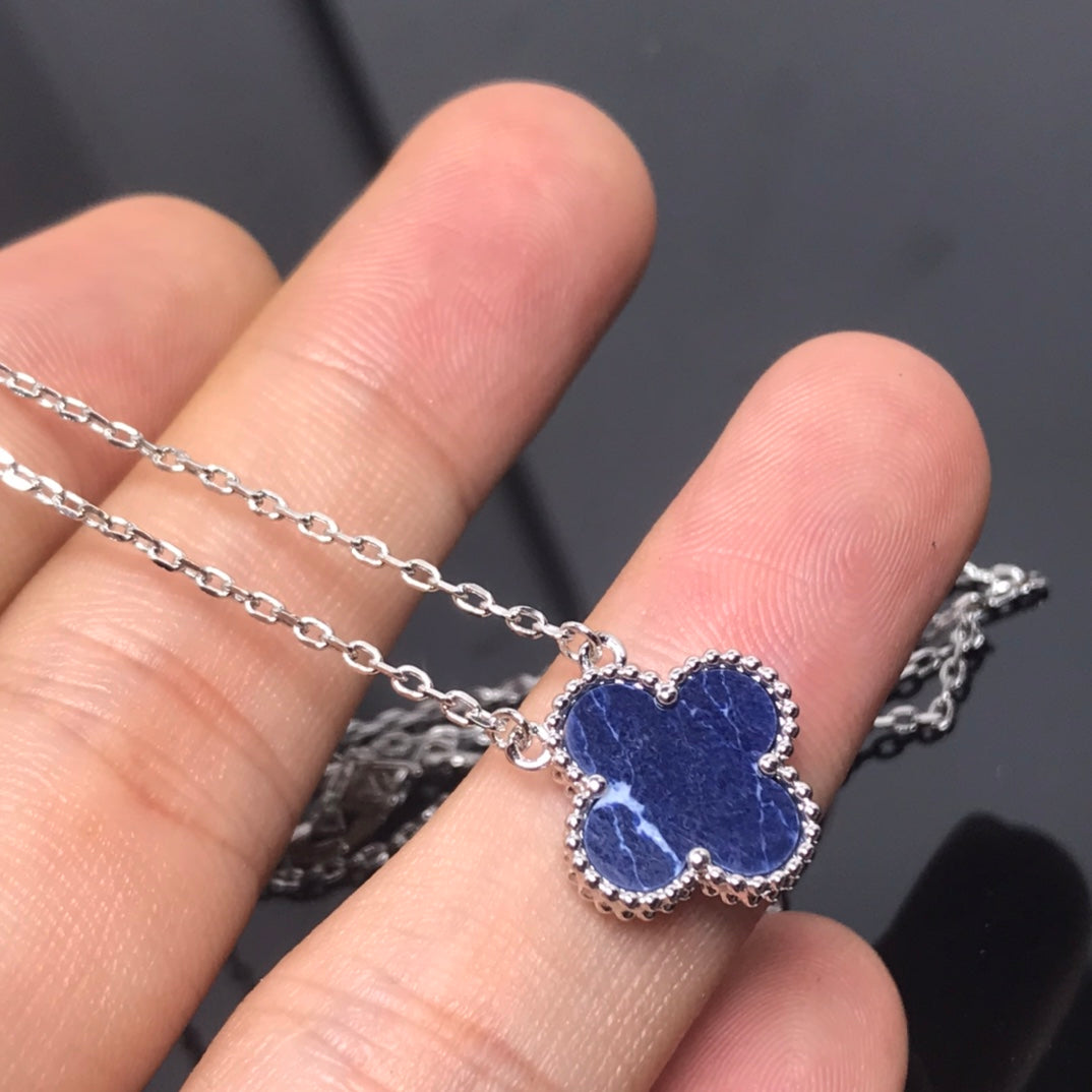 [⭐Sparkve]CLOVER PIETERSITE SILVER LONG NECKLACE