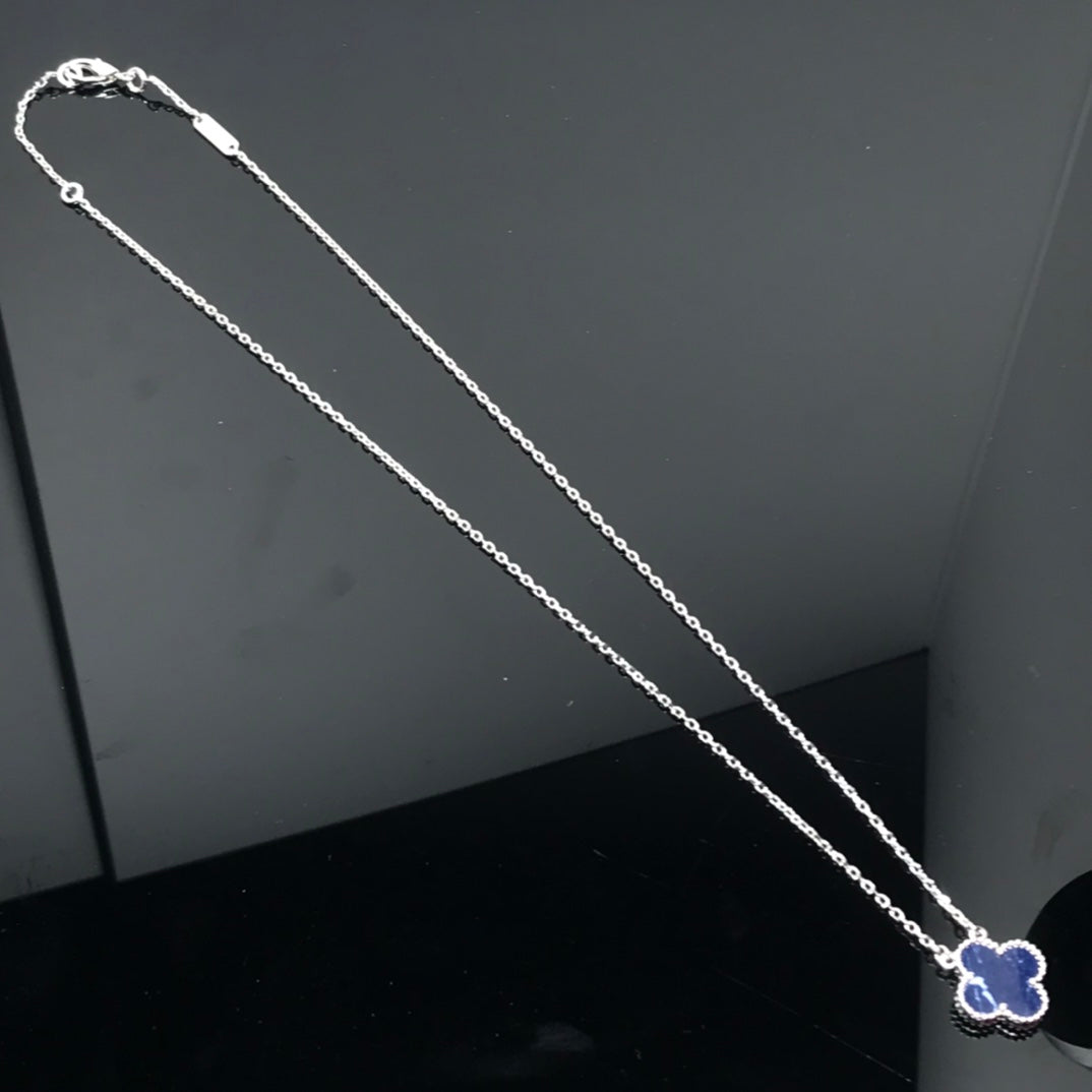 [⭐Sparkve]CLOVER PIETERSITE SILVER LONG NECKLACE