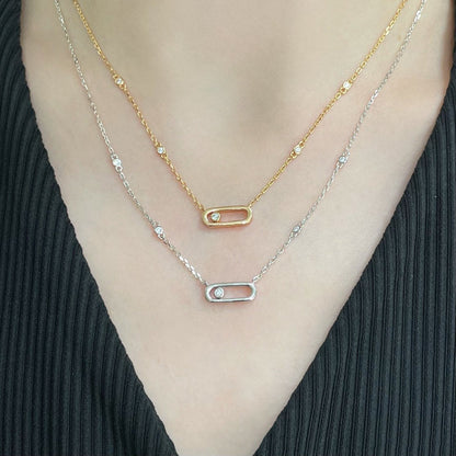 [⭐Sparkve]MOVE UNO DIAMOND NECKLACE