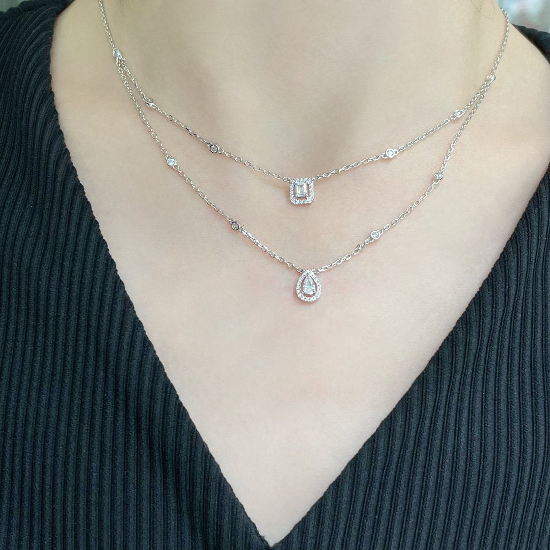 [⭐Sparkve]MY TWIN 2 ROW DIAMOND NECKLACE