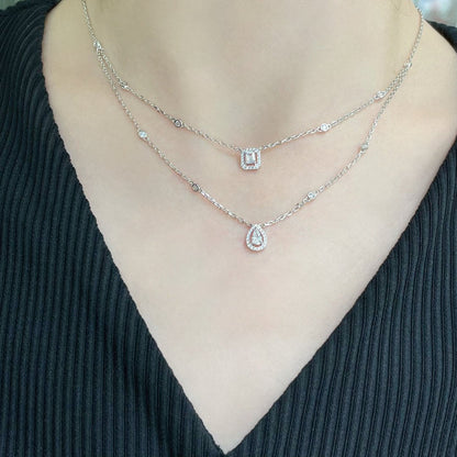 [⭐Sparkve]MY TWIN 2 ROW DIAMOND NECKLACE