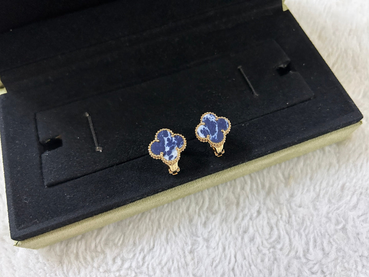 [⭐Sparkve]CLOVER PIETERSITE MEDIUM STUD EARRINGS