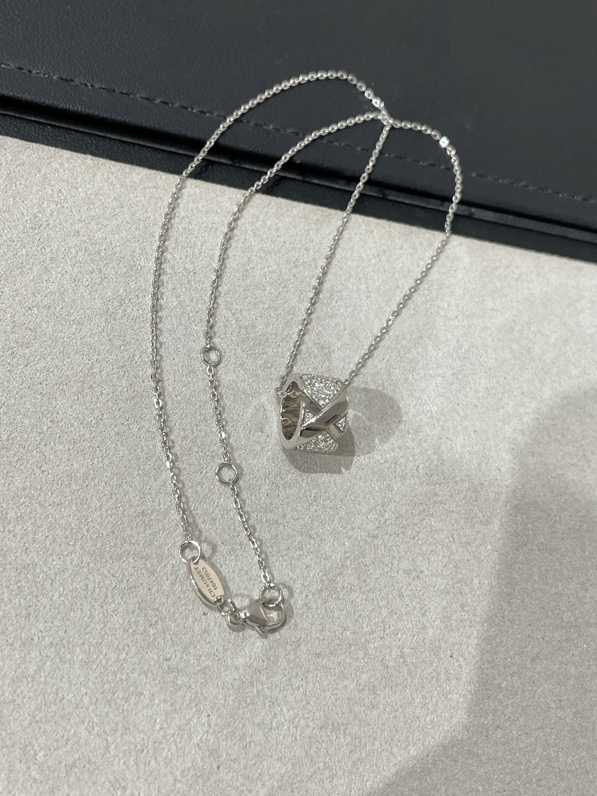 [⭐Sparkve]LIENS EVIDENCE DIAMOND PAVED NECKLACE