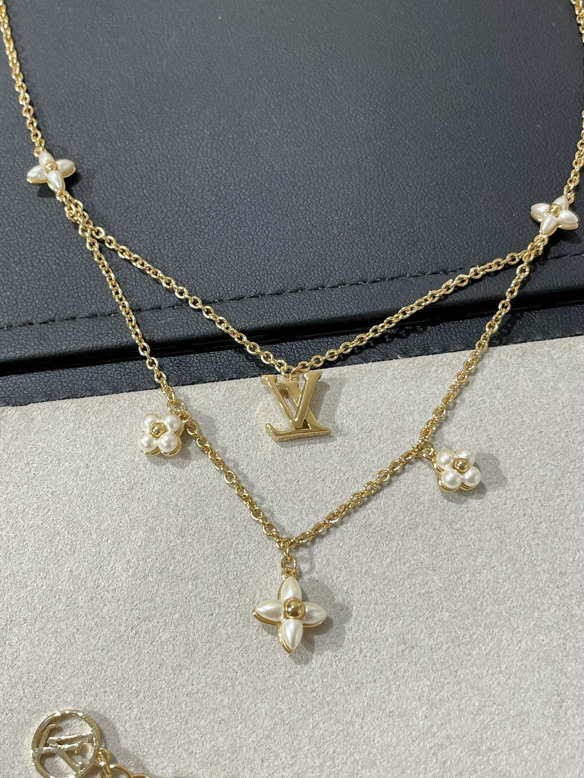 [⭐Sparkve]FLOWERGRAM GOLD MOP DOUBLE ROW NECKLACE