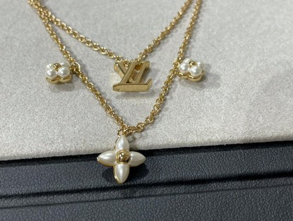 [⭐Sparkve]FLOWERGRAM GOLD MOP DOUBLE ROW NECKLACE