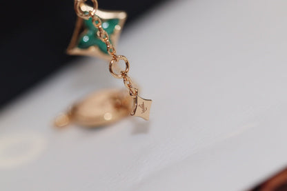 [⭐Sparkve]STAR AND SUN 4 MOTIF PINK GOLD MALACHITE BRACELET