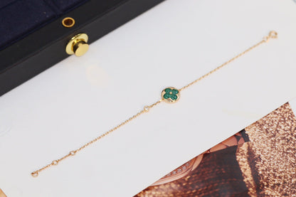 [⭐Sparkve]STAR AND SUN 4 MOTIF PINK GOLD MALACHITE BRACELET