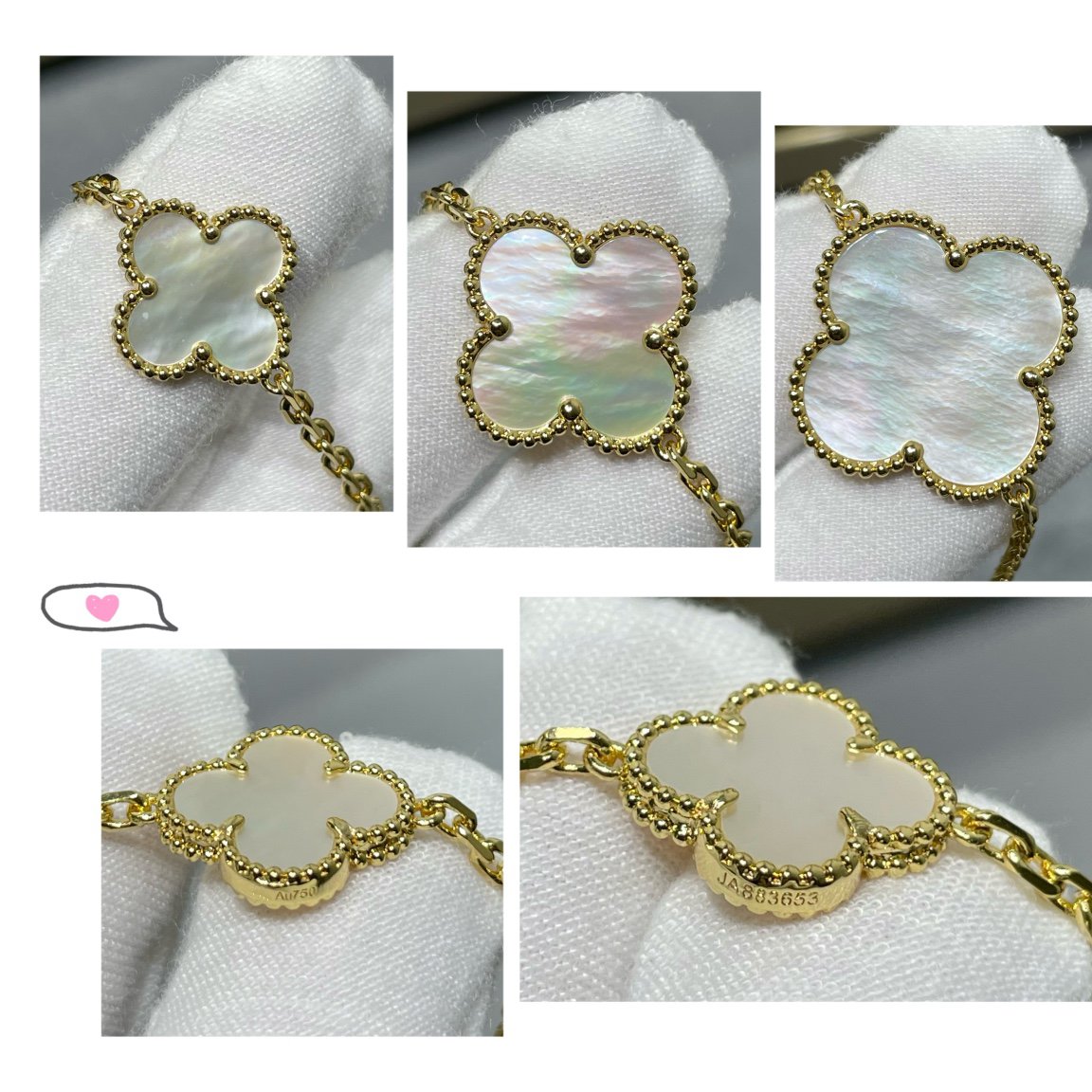 [⭐Sparkve]CLOVER 16 MOTIF WHITE MOP GOLD NECKLACE