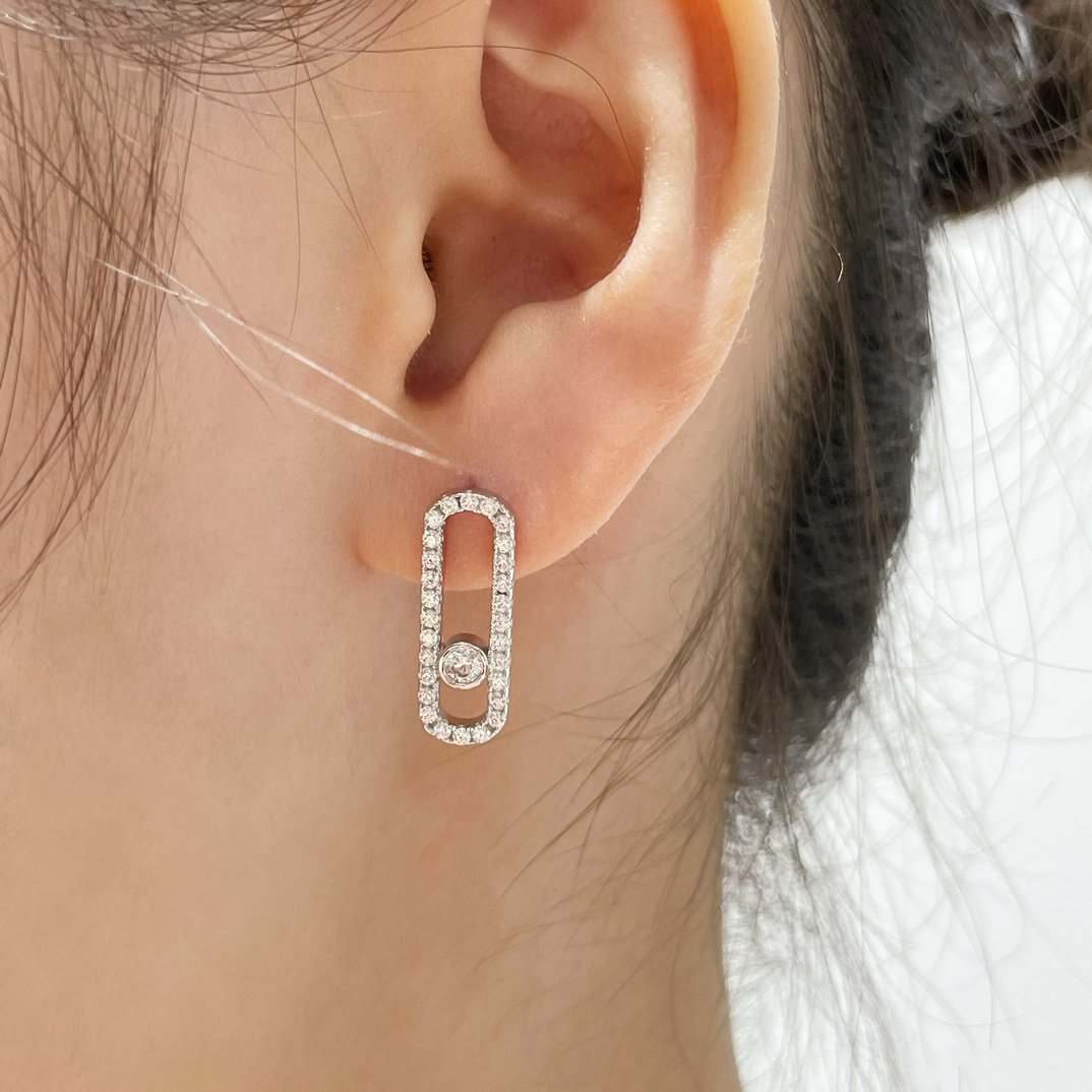 [⭐Sparkve]MOVE UNO STUD DIAMOND PAVED EARRINGS