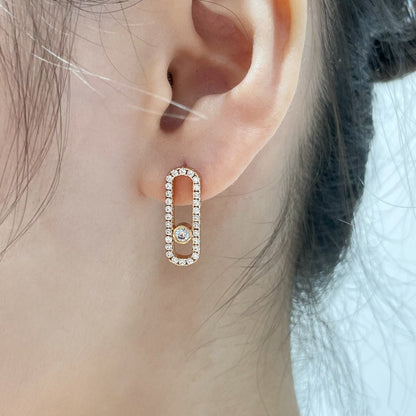 [⭐Sparkve]MOVE UNO STUD DIAMOND PAVED EARRINGS