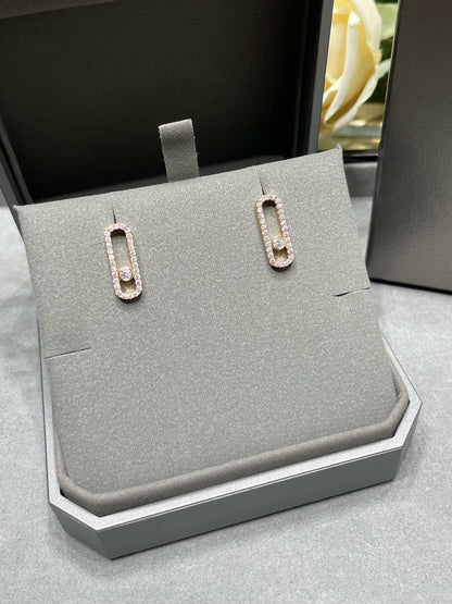 [⭐Sparkve]MOVE UNO STUD DIAMOND PAVED EARRINGS