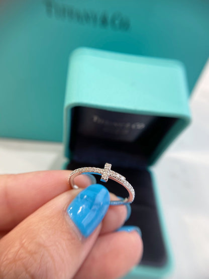 [⭐Sparkve Jewels]T SMALL RING DIAMOND SILVER