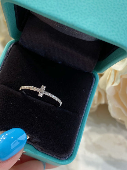 [⭐Sparkve Jewels]T SMALL RING DIAMOND SILVER