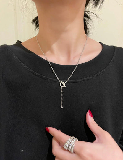 [⭐Sparkve]FINESSE SILVER DIAMOND NECKLACE
