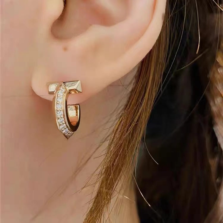 [⭐Sparkve Jewels]T1 HOOP DIAMOND EARRINGS