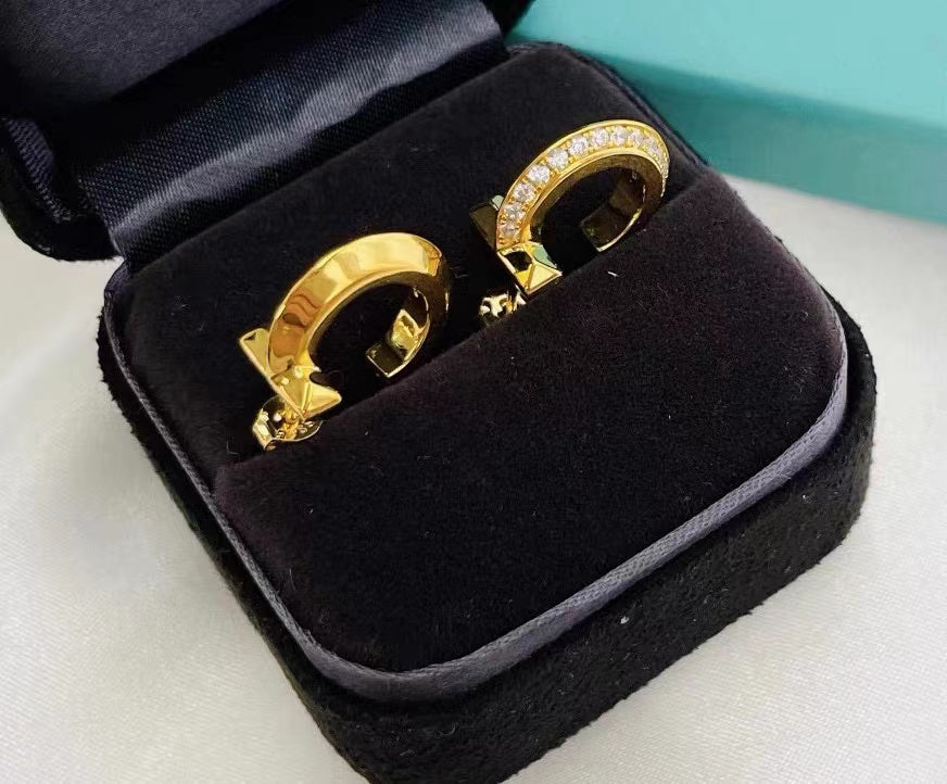 [⭐Sparkve Jewels]T1 HOOP DIAMOND EARRINGS