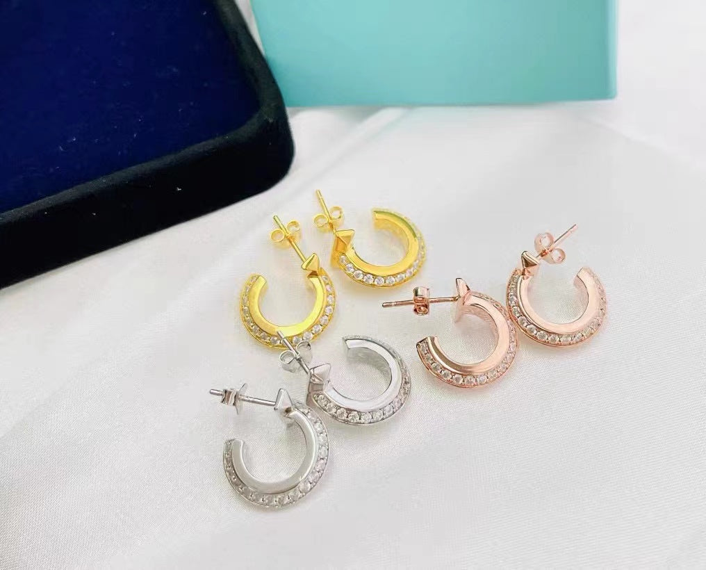 [⭐Sparkve Jewels]T1 HOOP DIAMOND EARRINGS