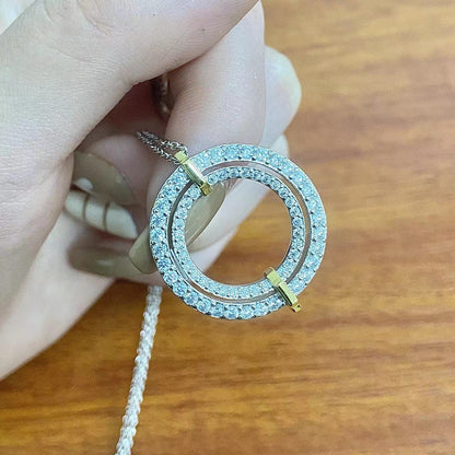 [⭐Sparkve Jewels]EDGE DIAMOND GOLD SILVER NECKLACE