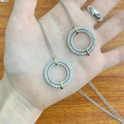 [⭐Sparkve Jewels]EDGE DIAMOND GOLD SILVER NECKLACE