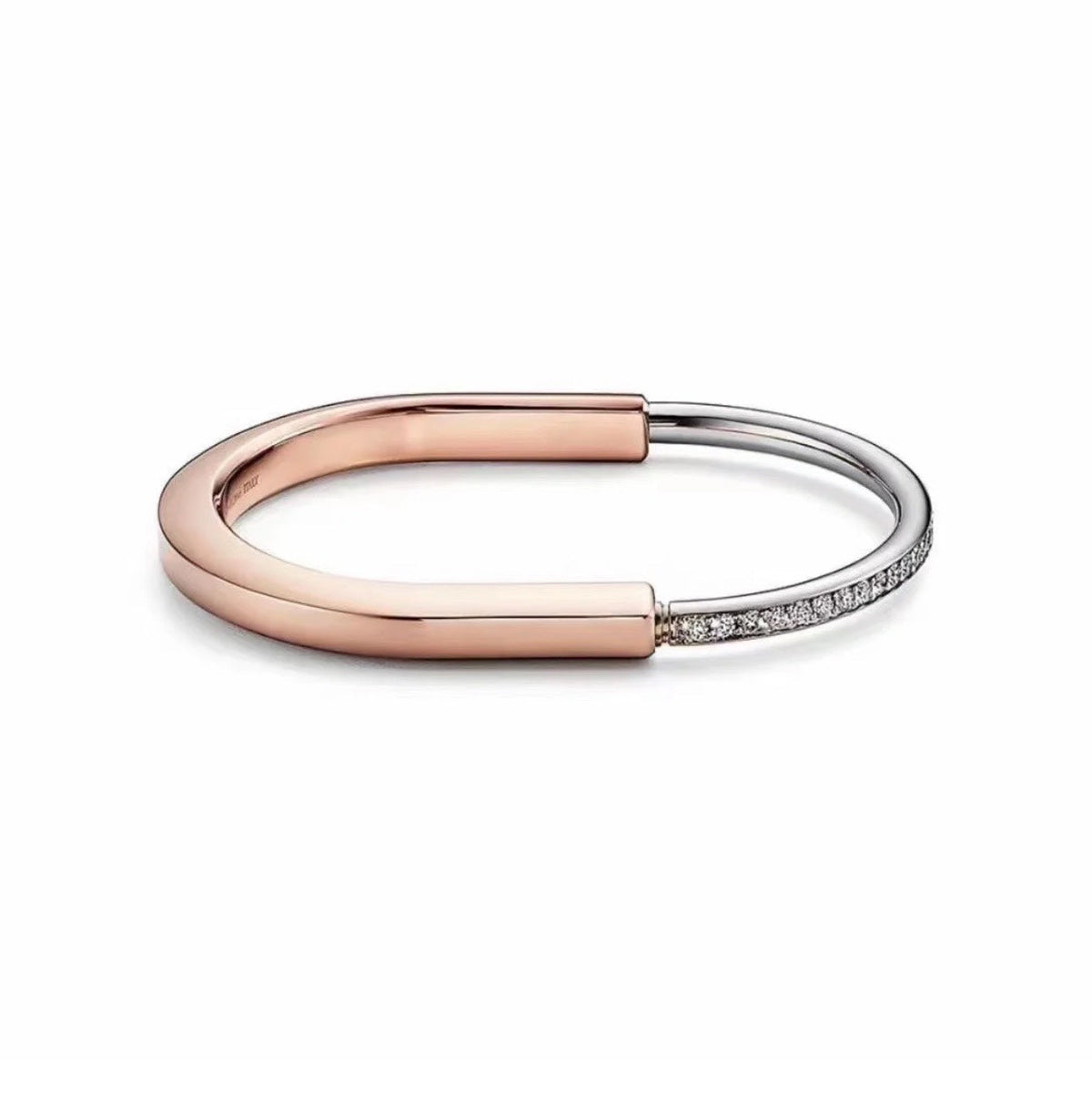 [⭐Sparkve Jewels]LOCK PINK GOLD SILVER DIAMOND BRACELET