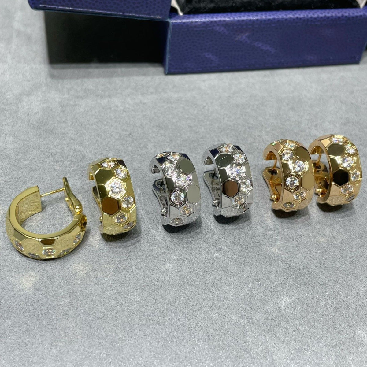 [⭐Sparkve]BEE LOVE DIAMOND HOOP EARRINGS