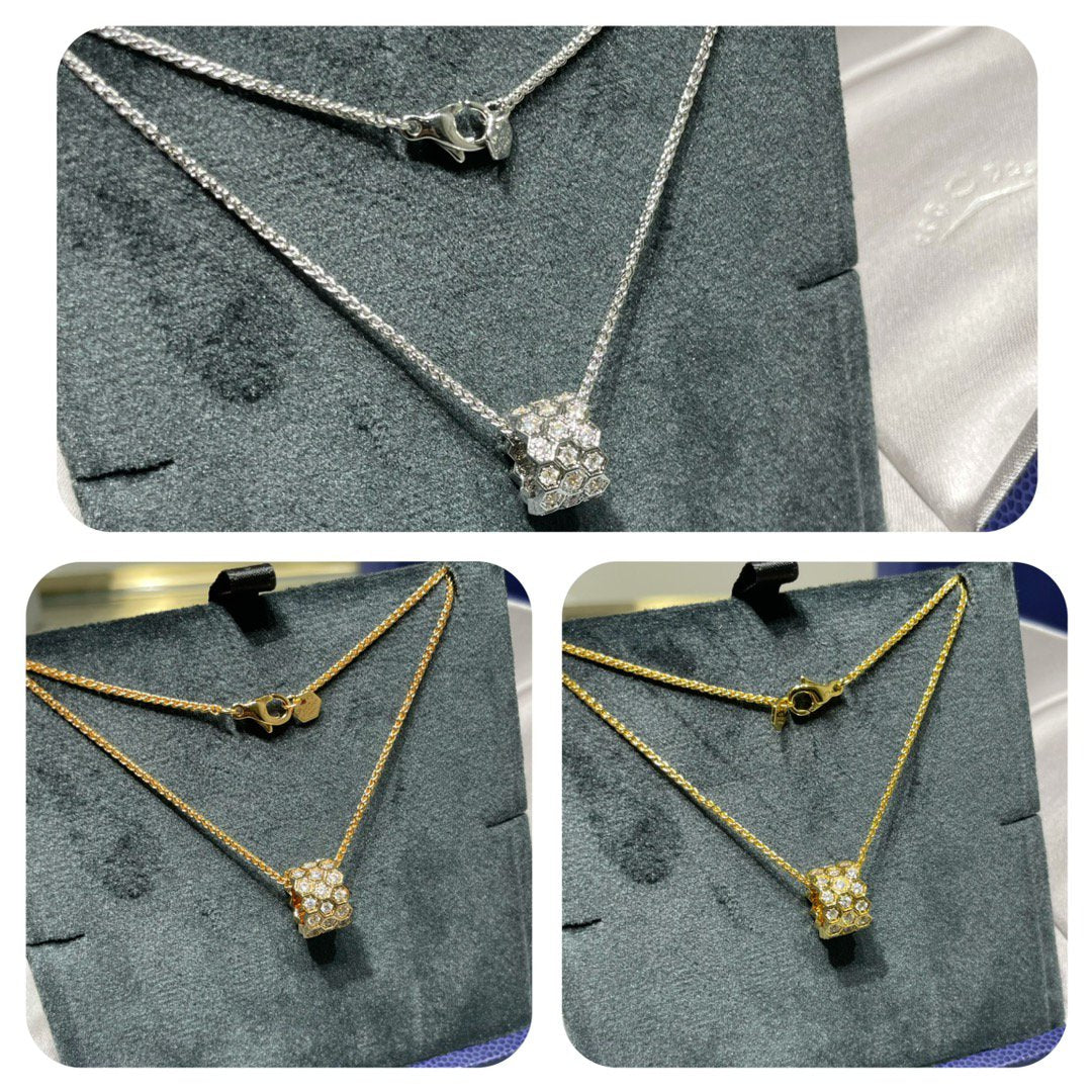 [⭐Sparkve]BEE LOVE DIAMOND PAVED 3 ROW NECKLACE