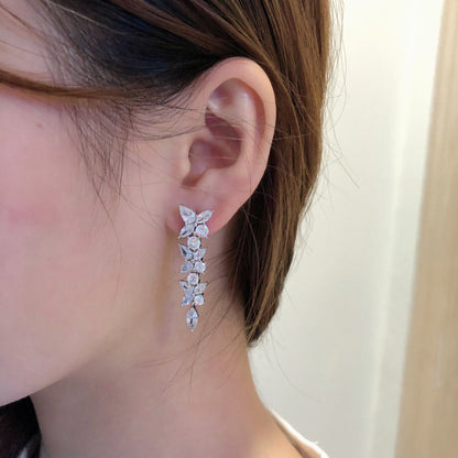 [⭐Sparkve Jewels]VICTORIA SILVER DIAMOND DROP EARRINGS