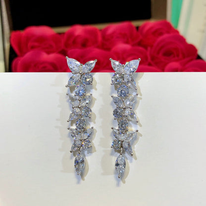 [⭐Sparkve Jewels]VICTORIA SILVER DIAMOND DROP EARRINGS