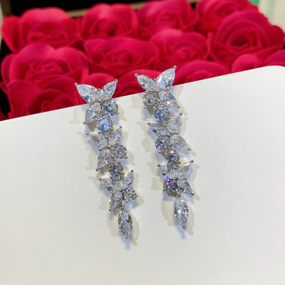 [⭐Sparkve Jewels]VICTORIA SILVER DIAMOND DROP EARRINGS
