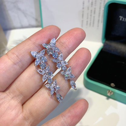 [⭐Sparkve Jewels]VICTORIA SILVER DIAMOND DROP EARRINGS