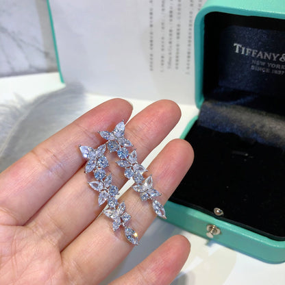 [⭐Sparkve Jewels]VICTORIA SILVER DIAMOND DROP EARRINGS
